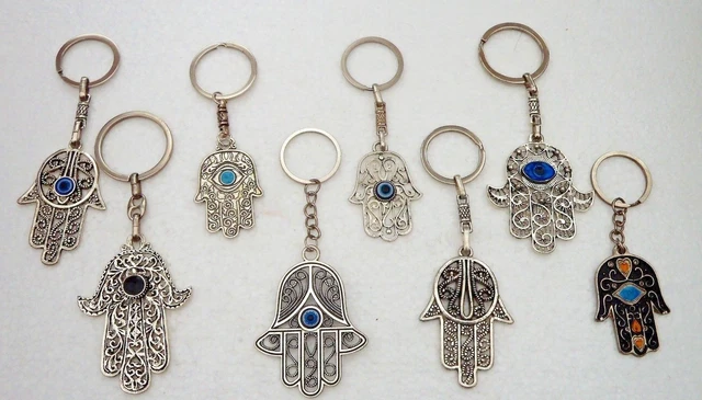 MOROCCAN METAL HAND of Fatima Hamza Key Rings Good Luck Charm