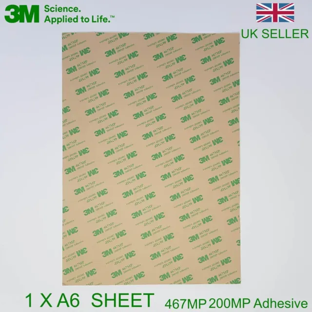 Single A6 Sheet - 3M™ 467MP Double Sided Adhesive Transfer Tape Plastic Acrylic