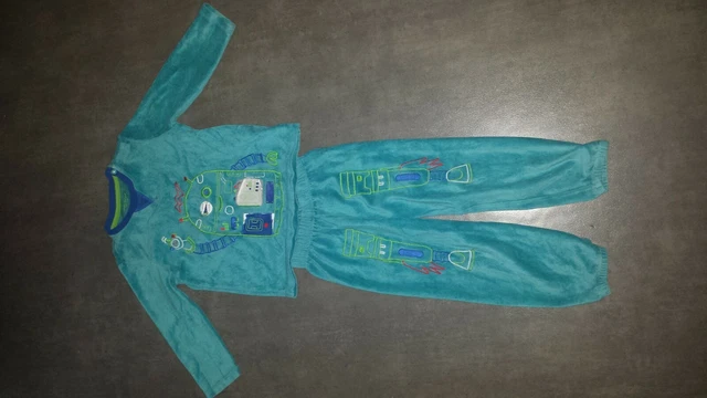 Pyjama Garçon Sergent Major 8 Ans Velours Fluorescent Halloween - Très Bon état Occasion