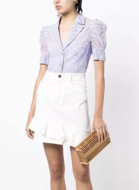 Zimmermann High Tide Lace Periwinkle Shirt Top 3