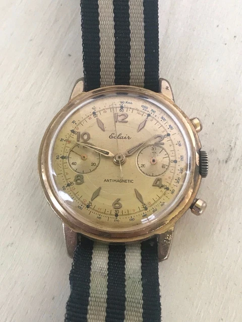 Chronographe Suisse Landeron 48 Vintage - Montre Bracelet Neuve Avec étiquettes, Référence CHR S48