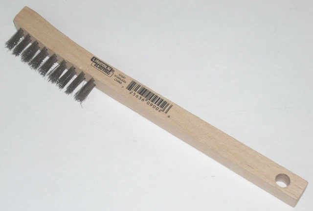 Lincoln KH581 Stainless Steel Wire Brush w Wood Handle Toothbrush 7 Row 7 3/4 in