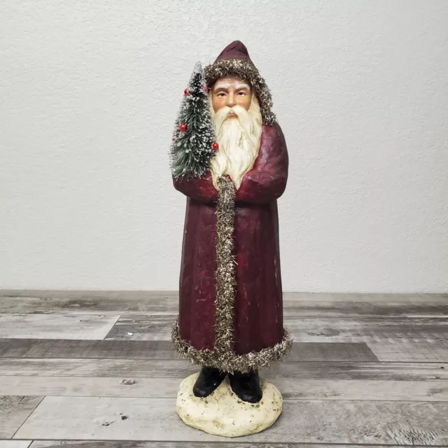 Ragon House Vintage Dark Red Belsnickle Statue Figure 14" Santa Christmas Tree
