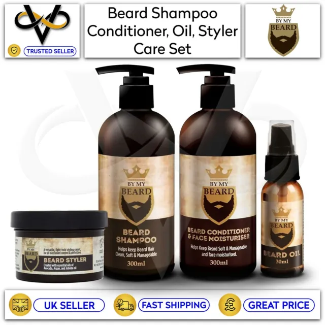 By My Beard Care Set Shampoo, Conditioner & Moisturiser, Oil, Styler Facial Hair
