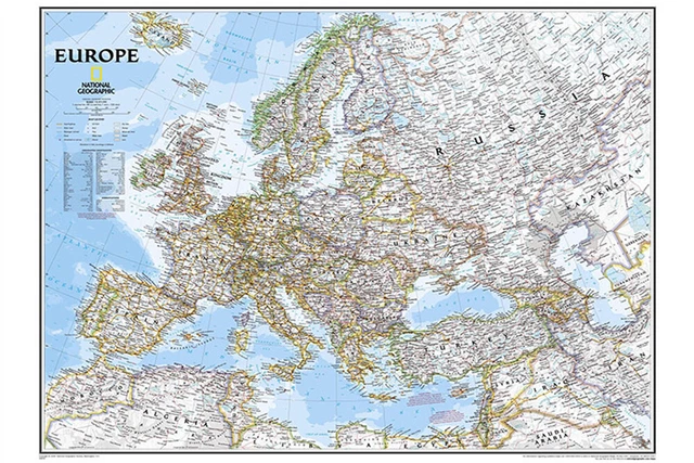 MAP OF EUROPE, European Political Wall Map, Poster of Europe £24.50 ...