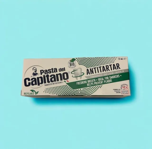 Harness the power of Pasta del Capitano Anti-Tartar Toothpaste 75ml Original