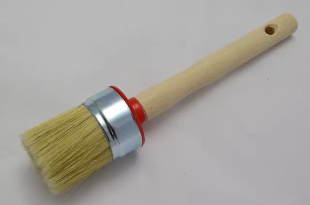 45mm Pure Bristle Round Paint Brush, Shabby Chic Chalk Paint, Wax & Oil