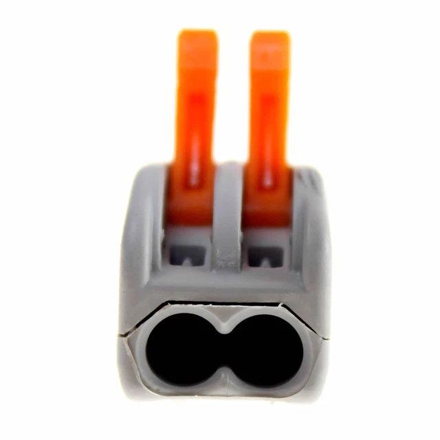 Wago 222-412 Lever-Nuts 2 Conductor Compact Connectors 100 Pack of 100, Gray