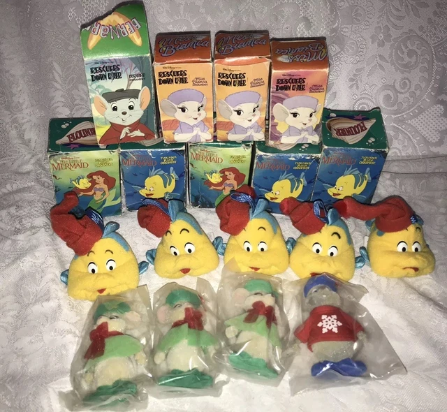 HAPPY MEAL TOYS McDonalds Little Mermaid & Rescuers Ornaments Christmas