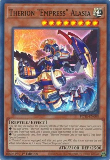 Yugioh! Therion "Empress" Alasia - POTE-EN008 - Super Rare - 1st Edition Near Mi