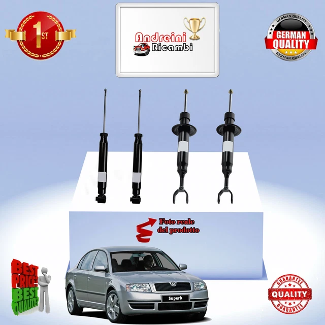 SET 4 SHOCK Absorbers Front+Rear Skoda Superb 1.8 T 110KW 150CV By 2002