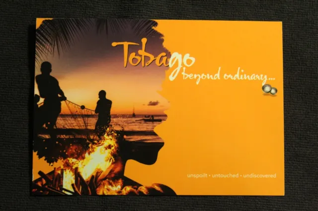 Postcard Insel Tobago Island Fisher fisherman Karibik campfire Strand beach W.I.