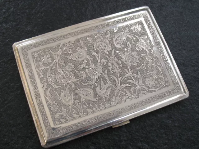 Zigarettenetui Silber 875 Persien Handarbeit massiv und wunderschön