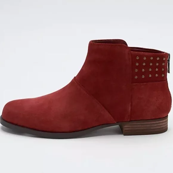 Sz 7 Koolaburra Par Ugg Daim Clouté Bottines Giyah Rouge Zip Arrière Solide Neuf