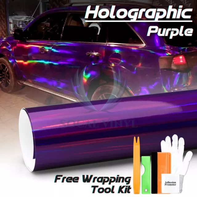 Gloss Iridescent Holographic Rainbow Vinyl Car Wrap Auto Decal