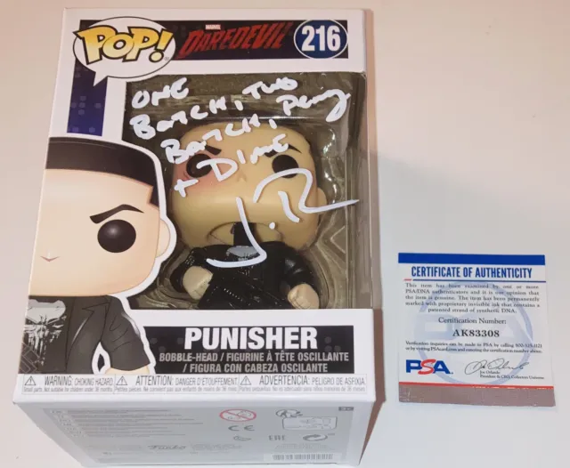 Jon Bernthal Signed Autographed Punisher Funko Pop Figure #216 +Insc Psa/Dna Coa