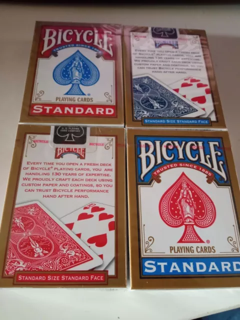 Baraja de cartas Bicycle standard Poker 808 Gold USA Azul y Rojo