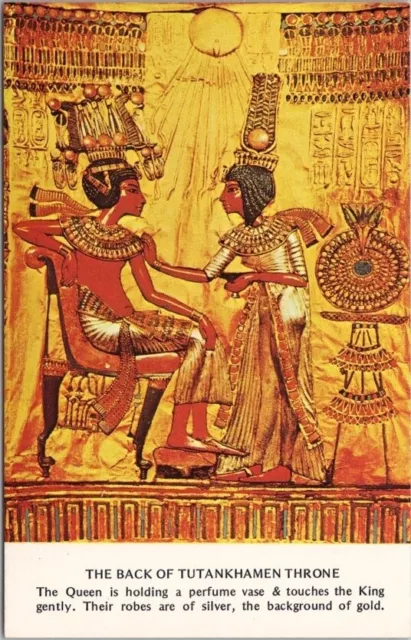 1976 Los Angeles Advertising Postcard Egyptian Antiques & Gifts King Tut Throne