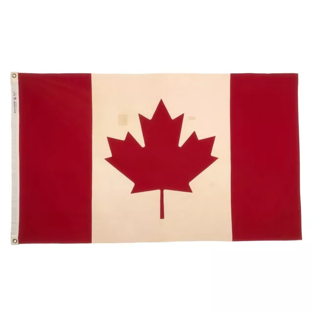 Vintage Cotton Flag Canada Old Cloth Maple Leaf Canadian Textile Art Nautical