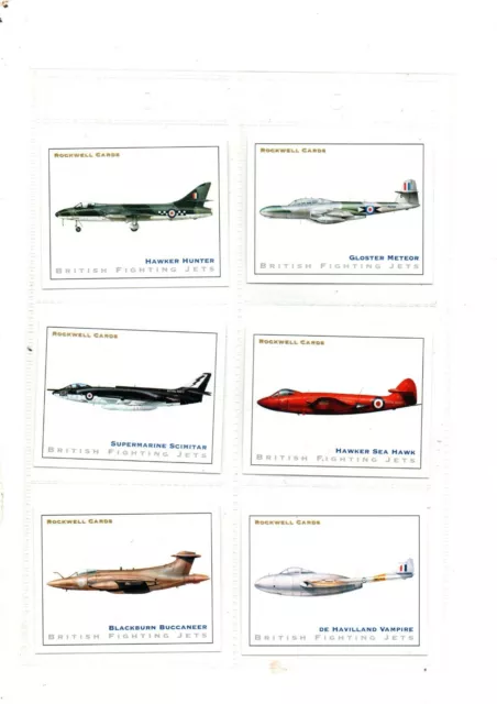 British Fighting Jets Set 10 Large Cards Rockwell 2003 Issue Sleeved Ex/Mint