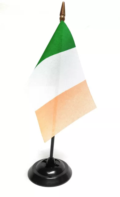 REPUBLIC OF IRELAND TABLE FLAG 6" X 4" with pole & base EIRE IRISH DESKTOP FLAGS