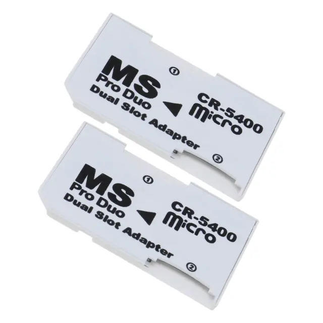 2x Dual SD/TF Card to MS Memory Card Holder CR5400 512GB PSP Dual Slot Adapter