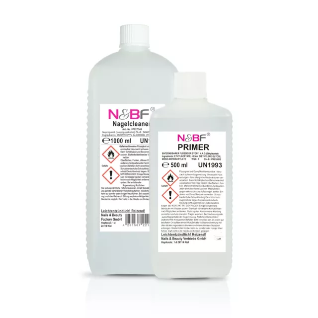 Nagelcleaner Spar Set | 1000ml Cleaner klar | Primer 500ml Haftvermittler