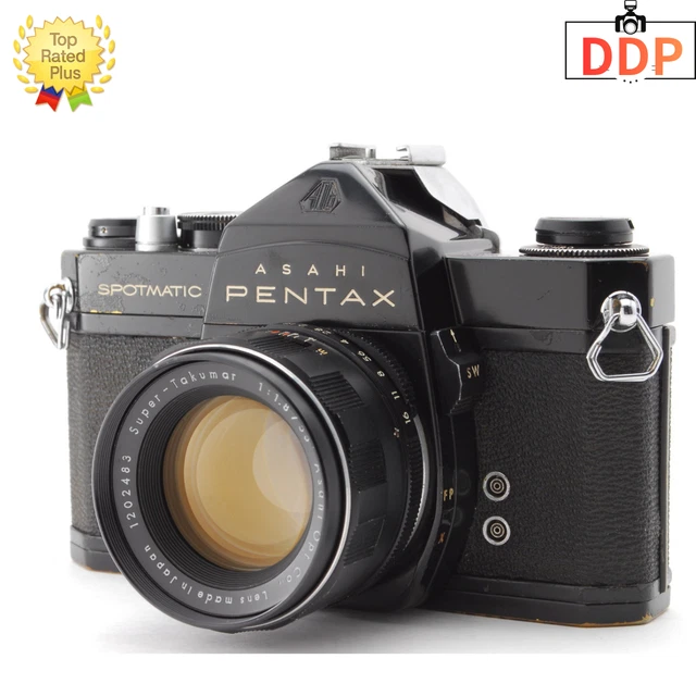 NEAR MINT] PENTAX Spotmatic SP Black 35mm SLR SMC TAKUMAR 55mm F1
