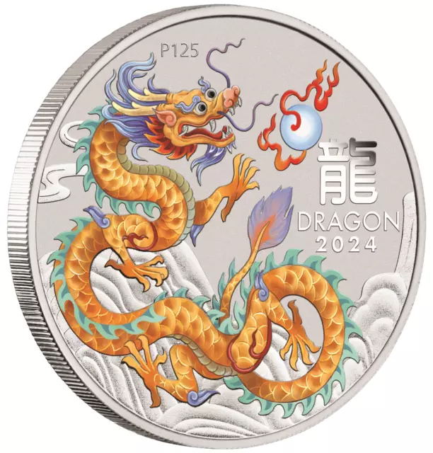 2024 Australia Lunar Series III Year of the Dragon 1/2 oz Silver 10 Coin Set 3