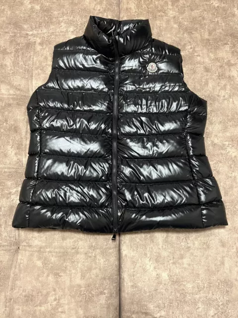 Pre-Owned Moncler Black Nylon Short Down Vest Ghany For Women Size:6