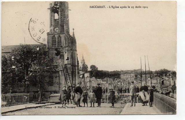 BACCARAT - Meurthe et Moselle - CPA 54 - guerre 1914/18 les ruines l'église
