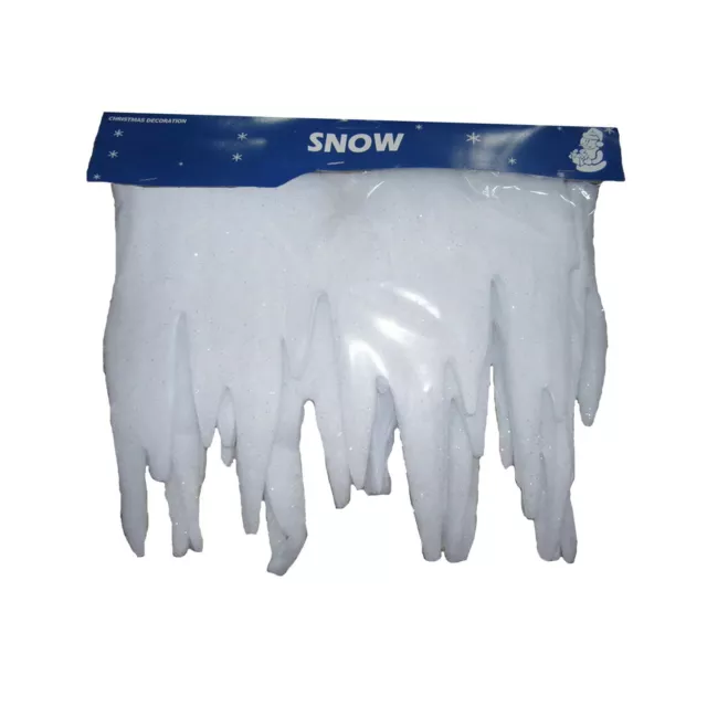 Glittering Icicle Fringe White Christmas Decoration