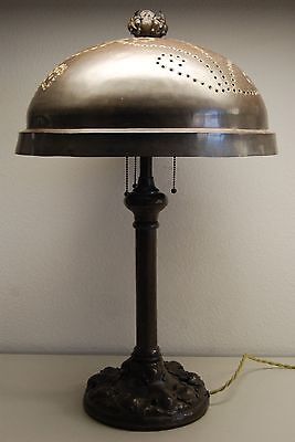 Art Nouveau Deco Arts & Crafts Tiffany Era Hand Hammered English Electric Lamp