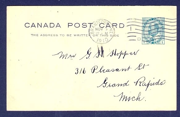 CANADA 1c KEDW POSTAL CARD HAND PAINTED HORSE PC