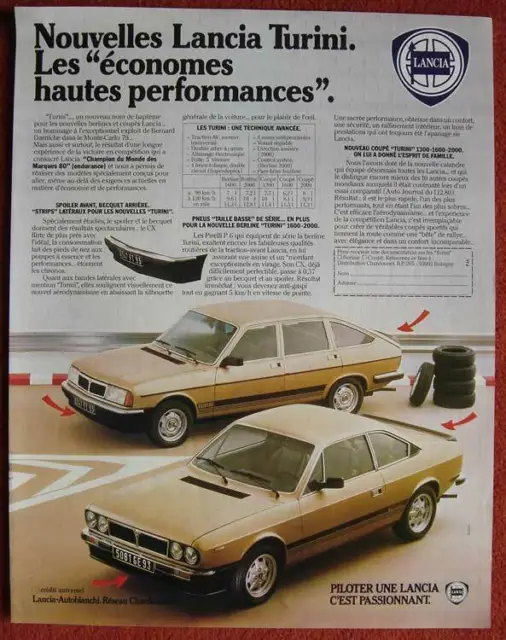 Publicité Papier - Voiture Lancia Turini De 1981