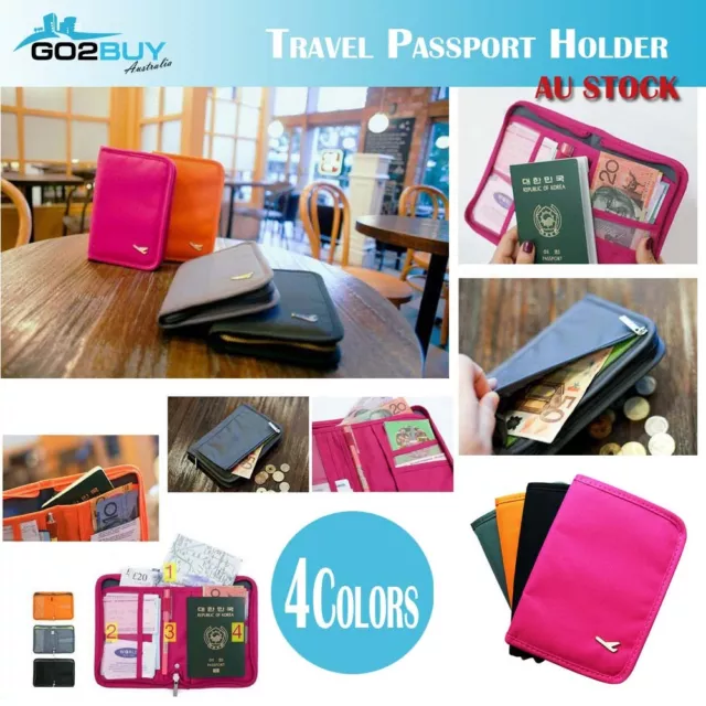 New Travel Wallet Passport Holder Credit Card Document Ticket Organizer Bag