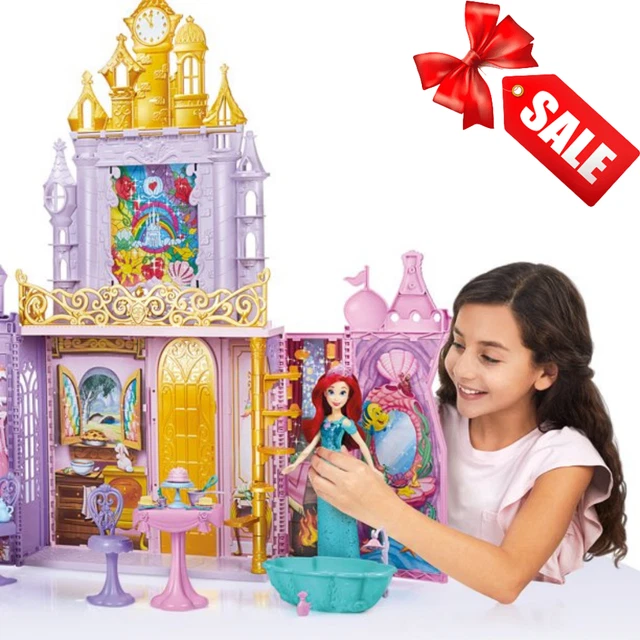 DISNEY PRINCESS CASTLE Folding Dollhouse Accessories 2.9 ft 20 pc Gift