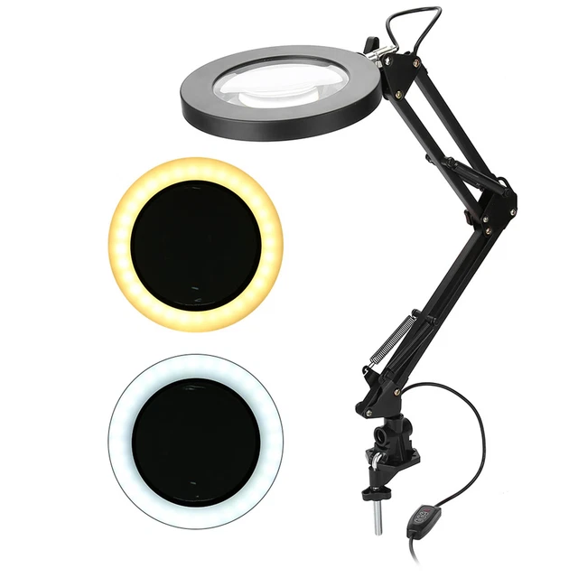 Clamp Mount LED Magnifier Lamp Salon 5X Magnifying Lamp Eyeliner Manicure CHW