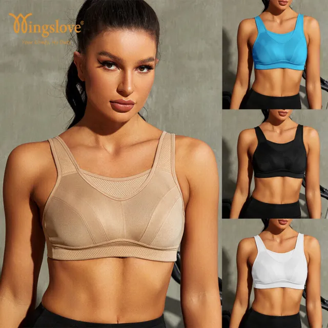 Wingslove Women's Sports Bra High Impact Support Wirefree Plus Size Yoga Gym Top