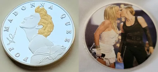 MADONNA GOLD SILVER Coin Music Signed Like a Virgin Pop Britney Lesbian  Kiss USA £1.20 - PicClick UK