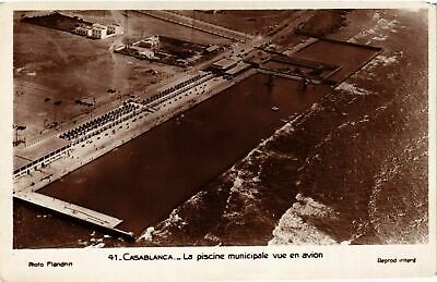 CPA AK Casablanca - La Piscine Municipale Vue en Avion MAROC (963287)