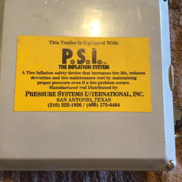 PRESSURE SYSTEM INTERNATIONAL TIRE INFLATION SAFETY DEVICE Control Box