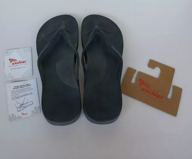 Archies Flip Flop Thongs Arch Support Black Mens Size 11 Women's Size 12