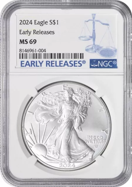 2024 $1 American Silver Eagle MS69 Early Releases NGC