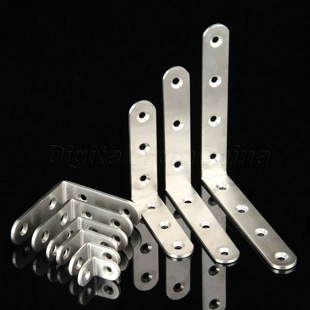 20-125mm L Shape Furniture Corner Brace Joint Right Angle Bracket Fastener 2pcs