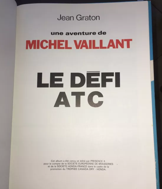 Michel Vaillant " Le Défi Atc "  Edition Originale ... Jean Graton … Eo 2