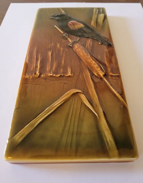 Ephraim Pottery Red-Winged Blackbird Tile - 8"H x 4"W