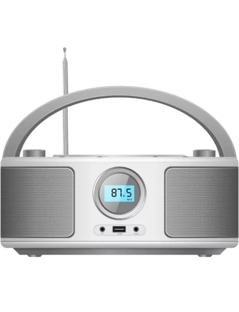 Portable Radio CD Player Boombox with Bluetooth,FM Radio,MP3/CD-R/CD-RW/WMA