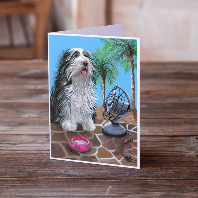 Bearded Collie Summer Greeting Cards Envelopes Pack of 8 PPP3019GCA7P