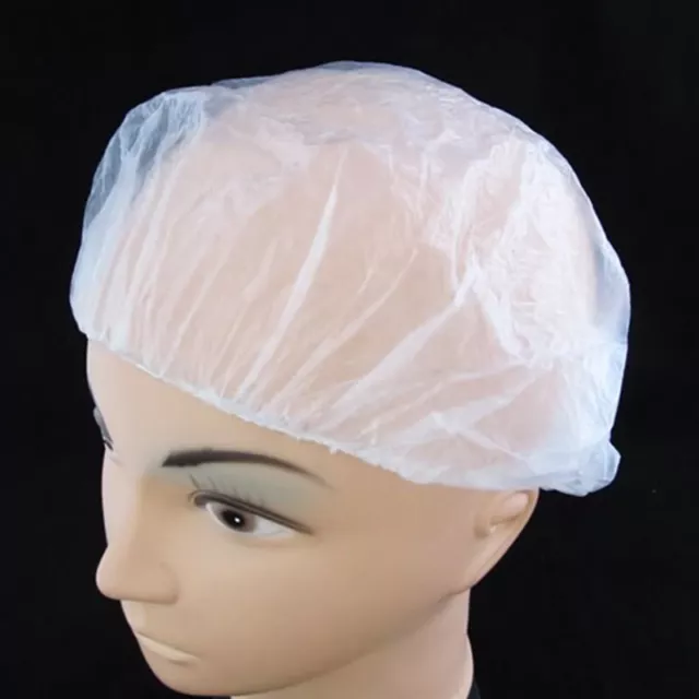 100PCS Spa Salon Bad Hotel Elastikmütze Clear Disposable Shower Hair Cap 3